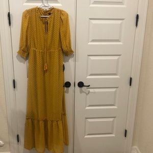 NWT Lulu's Tiers  Yellow Maxi Dress Size Small